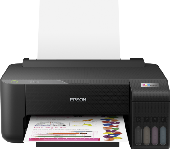 Imagine Imprimanta inkjet color CISS Epson L1230, dimensiune A4, viteza max 33ppm alb-negru, 15ppm color, rezolutie printer 5760x1440dpi, alimentare hartie 100 coli, imprimare fara margini, interfata: USB 2.0, consumabile: 103 ecotank Black, Cyan, Magenta, Yellow, C13T00S14A , C13T00S24A, C13T00S34A,