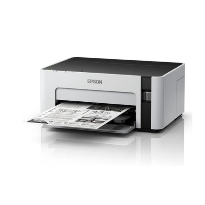 Imagine Imprimanta inkjet mono CISS Epson M1100, dimensiune A4, viteza max 32ppm, rezolutie printer 1440x720dpi, alimentare hartie 150 coli, volum maxim printare : 15000pagini/luna, interfata: USB 2.0, consumabile: Ecotank MX1xx negru XL (6k/pag.), MX1xx negru L (2k/pag.),cerneala 6k/pag inclusa, greutate