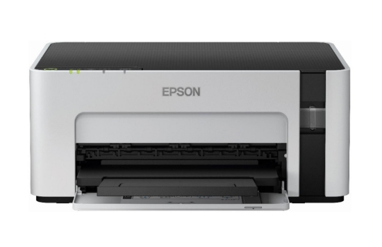 Imagine Imprimanta inkjet mono CISS Epson M1100, dimensiune A4, viteza max 32ppm, rezolutie printer 1440x720dpi, alimentare hartie 150 coli, volum maxim printare : 15000pagini/luna, interfata: USB 2.0, consumabile: Ecotank MX1xx negru XL (6k/pag.), MX1xx negru L (2k/pag.),cerneala 6k/pag inclusa, greutate