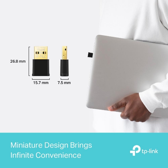 Imagine Adaptor wireless TP-Link, ARCHER TX20 NANO, AX1800, 1 x antena interna, Dual-Band 5Ghz, 2.4 Ghz, dimensiuni: 84 × 156.3 × 19.2 mm, Securitate Wireless: WEP, WPA/WPA2/WPA3, WPA-PSK/WPA2-PSK