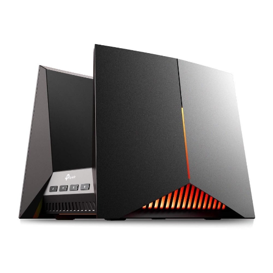 Imagine TP-LINK Router wireless TRi-Band Archer GE800, Otel inoxidabil, BE19000, Viteze wireless: • 6 GHz: 11520 Mbps (802.11be), 5 GHz: 5760 Mbps (802.11be), 2.4 GHz: 1376 Mbps (802.11be), 8 x antene interne, , Mod Access Point, Interfata: 1× port WAN/LAN de 10 Gbps, 1× port combo SFP+/RJ45 WAN/LAN de 10
