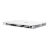Imagine Switch TP-Link cu 52 de porturi, 48× 10/100/1000 Mbps PoE+ RJ45 Ports (Auto Negotiation/Auto MDI/MDIX),4× Gigabit SFP Slots, capacitate switch 104 Gbps, dimensiuni 17.3×13.0×1.7 in (440×330×44 mm)