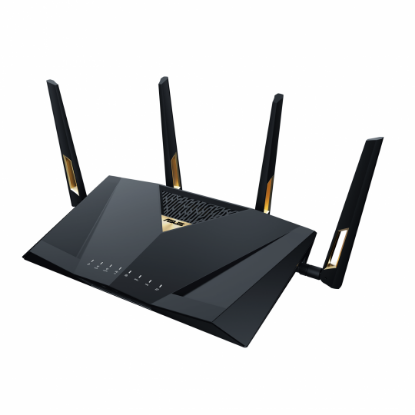 Imagine Router Asus Dual-Band RT-BE98, WIFI-7, Standarde wireless: IEEE 802.11a, IEEE 802.11b, IEEE 802.11g, WiFi 4 (802.11n), WiFi 5 (802.11ac), WiFi 6 (802.11ax), WiFi 7 (802.11be), IPv4, IPv6, Segment Produs: BE7200, Viteza wireless: 1376+5764 Mbps, 4 x antene externe, Procesor: 2.6GHz quad-core