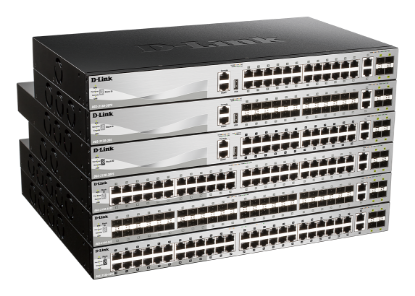 Imagine Switch D-Link DGS-3130-54TS/E, 54-Port Gigabit SFP L3 Stackable Managed Switch, 48 x 10/100/1000BASE-T ports, 2 x 10GBASE-T and 4 x 10G SFP+ ports, Layer 3, 216 Gbps.
