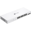 Imagine Switch TP-Link cu 28 de porturi, 24× Gigabit 802.3af/at PoE+ ports si 4× Gigabit SFP slots, capacitate switch 56 Gbps, dimensiuni 17.3×8.7×1.73 in (440×220×44 mm)