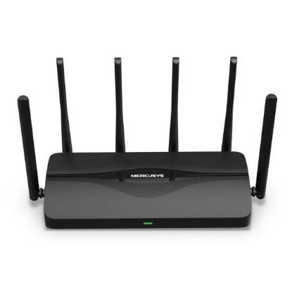Imagine Router Mercusys Wi-Fi 7 Tri-Band BE9300, MR47BE, Standarde wireless: Wi- Fi 802.11be/ax/ac/a/b/g/n, Viteza wireless: BE9300 6 GHz: 5760 Mbps (802.11be), 5 GHz: 2880 Mbps (802.11be), 2.4 GHz: 574 Mbps (802.11ax), Interfata: 3 x 2.5 Gbps RJ45, 1 WAN, 6 antene externe omnidirectionale, Dimensiuni: 258