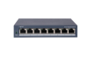 Imagine Switch 8 porturi Gigabit Hikvision DS-3E1508-EI(V2), L2, Smart Managed, 8 ×gigabit RJ45 porturi, switching capacity 16 Gbps, network topology management, alarm push, network health monitor, material metal, dimensiuni: 170 mm × 27.6 mm × 93.1 mm, greutate: 0.36 kg