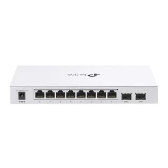 Imagine TP-LINK 10-Port Gigabit Smart Switch with 8-Port PoE+ FESTA FS310GP, iNTERFATA: 8× 10/100/1000Mbps PoE+ RJ45 Ports (Auto-Negotiation/Auto MDI/MDIX), 2× 100/1000 Mbps SFP Slots, dIMENSIUNI: 209×126×26 mm, Capacitate Switch: 209×126×26 mm, Packet Forwarding Rate: 14.88 Mpps, Cloud Management,