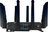 Imagine Router Asus Quad-Band ROG Rapture GT-BE98, WIFI-7, Standarde wireless: WiFi 6 (802.11ax), WiFi 7 (802.11be), IEEE 802.11a, IEEE 802.11b, IEEE 802.11g, IEEE 802.11n, IEEE 802.11ac, IPv4, IPv6, Segment Produs: BE25000, Viteza wireless: 1376+5764+5764+11529 Mbps, 8 x antene externe, Procesor: 2.6GHz