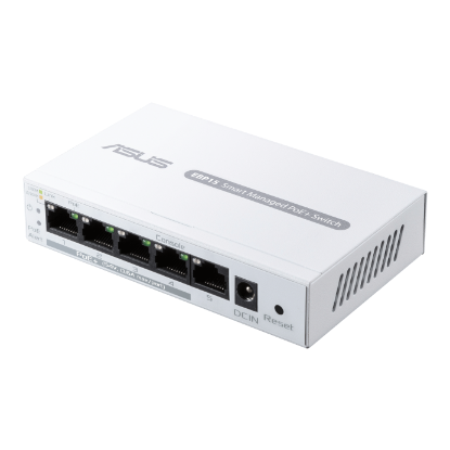 Imagine Asus EBP15 Switch 5 Porturi GBE, Smart managed, POE, Standarde retea: IEEE 802.1p, IEEE 802.1q, IEEE 802.3ab, IEEE 802.3af, IEEE 802.3at, IEEE 802.3i, IEEE 802.3u, IEEE 802.3x, IPv4, Interfata 5 x 10/100/1000Mbps, Buget POE: 60w, Securitate: SSL/TLS.