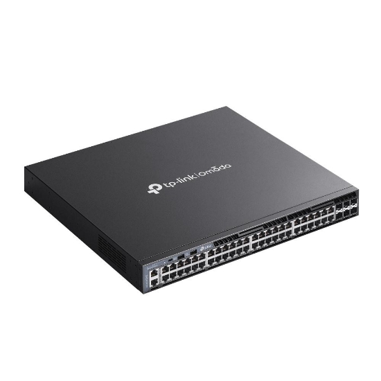 Imagine "Omada 48-Port Gigabit Stackable L3 Managed Switch with 6 10GE SFP+ Slots PORT: 48× Gigabit RJ45 Ports, 6× 10G SFP+ Slots, RJ45/Type C USB Console Port, Management Port, 2× USB2.0 Ports SPEC: 1U 19-inch Rack-mountable Steel Case FEATURE: Integration with Omada SDN Controller, Stacking, RIP, OSPF