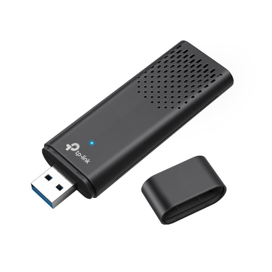 Imagine TP-Link ARCHER TX20U Adaptor USB Wireless AX1800 cu două antene High- Gain, Dimesnsiuni; 84 × 156.3 × 19.2 mm, Standarde Wireless: IEEE 802.11a/b/g/n/ac/ax, Rada semnal: 2.4 GHz: 574Mbps, 5 GHz: 1201Mbps, Securitate Wireless: WEP, WPA/WPA2/WPA3, WPA-PSK/WPA2-PSK, Cablu USB 3.0 de 1 metru