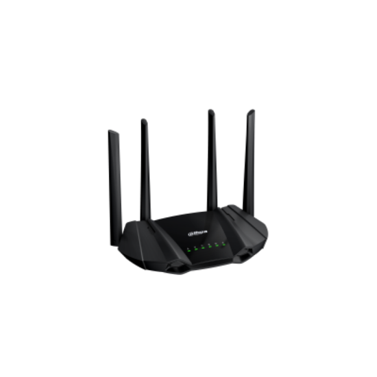 Imagine DAHUA AX1500 WIRELSS ROUTER DH-AX15M, Standarde wireless: 2.4 GHz: 802.11 b/g/n, 5 GHz: 802.11 a/n/a/ac/ax, Dual Band; 2.4 GHz: 300 Mbps, 5 GHz: 1201 Mbps, interfata: 1 x 10/100/1000Mbps WAN, 2 x 10/100/1000Mbps LAN, Memorie: 128 MB Flash, 128 MB RAM, dimensiuni: 215 mm × 119 mm × 173 mm, Greutate