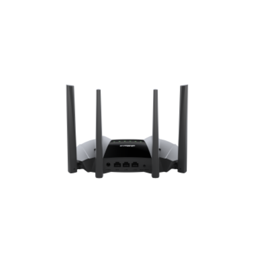 Imagine DAHUA AX1500 WIRELSS ROUTER DH-AX15M, Standarde wireless: 2.4 GHz: 802.11 b/g/n, 5 GHz: 802.11 a/n/a/ac/ax, Dual Band; 2.4 GHz: 300 Mbps, 5 GHz: 1201 Mbps, interfata: 1 x 10/100/1000Mbps WAN, 2 x 10/100/1000Mbps LAN, Memorie: 128 MB Flash, 128 MB RAM, dimensiuni: 215 mm × 119 mm × 173 mm, Greutate