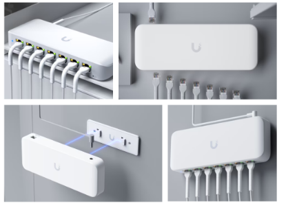 Imagine UBIQUITI 8 PORT GBE SWITC USW-ULTRA-60W, dimensiuni: 203 x 76 x 33 mm, Greutate: 320g, Interfata: 8 x 10/100/1000Mbps, 7 porturi POE, Capacitate Switch: 16Gbps, Buget POe 60W.