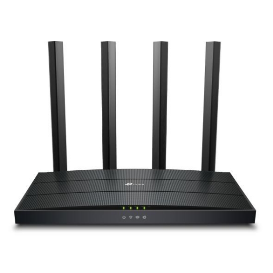 Imagine TP-Link Router Gigabit Dual-Band Wi-Fi 6 AX1500 ARCHER AX17, Standarde wireless: IEEE 802.11ax/ac/n/a 5 GHz, IEEE 802.11n/b/g 2.4 GHz, Viteza: 5 GHz: 1201 Mbps, 2.4 GHz: 300 Mbps, 4 antene fixe, Interfata: 1× port WAN Gigabit, 3× porturi LAN Gigabit, dimesiuni: 215 × 117 × 32 mm