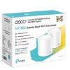 Imagine TP-Link DECO X10(2-PACK) Sistem Mesh Wi-Fi 6 Dual-Band AX1500 cu acoperire în toată locuința, Standarde wireless: IEEE 802.11ax/ac/n/a 5 GHz, IEEE 802.11n/b/g 2.4 GHz, Viteza wireless: 5 GHz: 1201 Mbps, 2.4 GHz: 300 Mbps, 2 x antene interne, pachet cu doua bucati pentru case cu 2-4 camere,