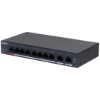 Imagine Dahua 10-Port Cloud Managed Desktop Gigabit Switch cu 8-Port PoE, CS4010-8GT-110, Interfata: Port 1-8: 8 × RJ-45 10/100/1000 Mbps (PoE); Port 9-10: 2 × RJ-45 10/100/1000 Mbps（uplink）, Managed, Layer 2, Switching Capacity: 20 Gbps, Packet Forwarding Rate: 14.88 Mpps, Standarde retea:  IEEE802.3