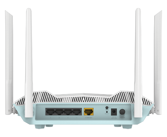 Imagine D-LINK AX3200 Smart Router Dual-Band R32, Interfata: 4 x 10/100/1000, 1 x WAN GB, Standarde wireless: IEEE 802.11ax/ac/n/g/b/k/v/a/h, IEEE 802.3u/ab, 4 x antene externe, viteza wireless: 2.4 GHz Up to 800 Mbps, 5 GHz Up to 2402 Mbps, Dimensiuni: 228.30 x 159.0 x 61.9 mm, Greutate: 446g,