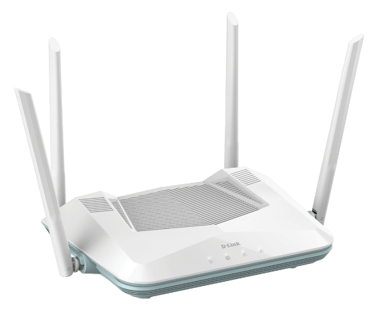 Imagine D-LINK AX3200 Smart Router Dual-Band R32, Interfata: 4 x 10/100/1000, 1 x WAN GB, Standarde wireless: IEEE 802.11ax/ac/n/g/b/k/v/a/h, IEEE 802.3u/ab, 4 x antene externe, viteza wireless: 2.4 GHz Up to 800 Mbps, 5 GHz Up to 2402 Mbps, Dimensiuni: 228.30 x 159.0 x 61.9 mm, Greutate: 446g,