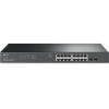 Imagine "JetStream™ 18-Port Gigabit Smart Switch with 16-Port PoE+ PORT: 16× Gigabit RJ45 Ports, 2× Gigabit SFP Slots SPEC: 802.3at/af, 150 W PoE Power, 1U 19-inch Rack-mountable Steel Case FEATURE: Integration with JetStream™ SDN Controller, Static Routing, 802.1Q VLAN, STP/RSTP/MSTP, IGMP Snooping