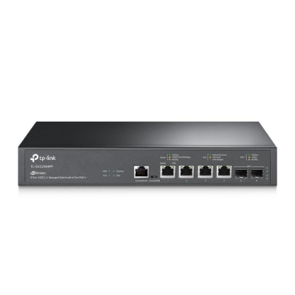 Imagine "JetStream™ 4-Port 10GBase-T and 2-Port 10GE SFP+ L2+ Managed Switch with 4-Port PoE++ PORT: 4× 10G PoE++ Ports, 2× 10G SFP+ Slots, RJ45/Micro-USB Console Port SPEC: 802.3bt/at/af, 200 W PoE Power, 1U 13-inch Rack-mountable Steel Case FEATURE: Integration with JetStream™ SDN Controller,Static