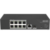 Imagine Switch 8 porturi PoE Hikvision DS-3T1310P-SI/HS prezinta 8 × 10/100 Mbps PoE port,1 × 1 Gbps RJ45 port,1 × 1 Gbps fiber optical port, RJ45 ort,full duplex,MDIMDI-X adaptive, IEEE 802.3,IEEE 802.3ab,IEEE 802.3u,IEEE 802.3z,IEEE 802.3x,MAC Address Table 16 K,Capacity 5.6 Gbps,4 Mbits,Long Range Ports