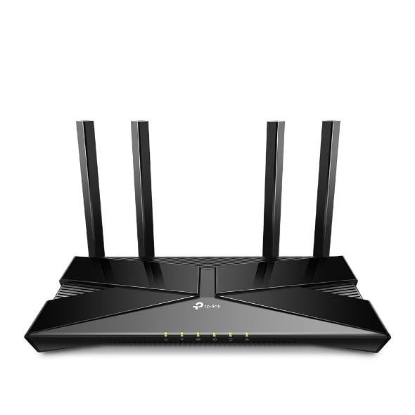 Imagine TP-Link Wireless Router, ARCHER AX53;dual band AX3000 5 GHz: 2402 Mbps (802.11ax), 2.4 GHz: 574 Mbps(802.11ax), Standard and Protocol: IEEE IEEE 802.11ax/ac/n/a 5 GHz, IEEE 802.11ax/n/b/g 2.4 GHz, 4 x Antene Externe fixe, 1 x 10/100/1000Mbps port WAN, 4 x 10/100/1000Mbps porturi LAN.