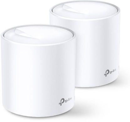 Imagine TP-Link AX3000 whole home mesh Wi-Fi 6 System, Deco X60(2-pack);  Standarde Wireless: IEEE 802.11 ax/ac/n/a 5 GHz, IEEE 802.11 ax/n/g/b 2.4 GHz, 2 LAN/WAN Gigabit Ethernet Ports, Qualcomm 1 GHz Quad-core CPU, 4 internal antennas per Deco unit, 2402 Mbps (5 GHz), 574 Mbps (2.4 GHz).