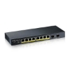 Imagine Switch Zyxel GS1900-10HP v2, 8-port GbE L2 PoE Smart Switch + 2 SFP slots, 802.3at, desktop, fanless, 70 Watt