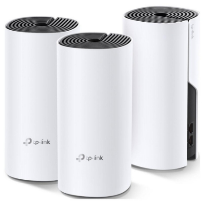 Imagine TP-Link Sistem Mesh Wi-Fi pentru întreaga casă AC1200, DECO M4(3-PACK); Procesor: Quad-core CPU; Interfață: 2 Gigabit Ethernet Ports (WAN/LAN auto-sensing) per Deco unit; 2 internal dual-band antennas per Deco unit; Flash: 16 MB; SDRAM: 128 MB; Standarde Wireless: IEEE 802.11 ac/n/a 5 GHz, IEEE