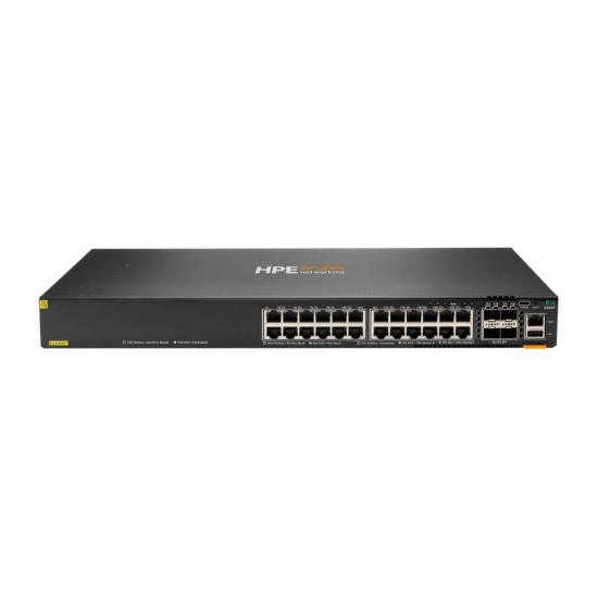 Imagine HPE Aruba Networking CX 6300F 24-port 1GbE Class 4 PoE and 4-port SFP56 Switch