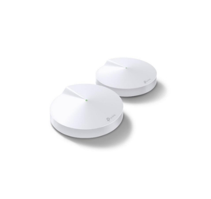 Imagine TP-Link AC1300 Whole Home Mesh Wi-Fi System, Deco M5 (2-Pack); Quad-core CPU; 2 LAN/WAN Gigabit Ethernet Ports; Flash: 32 MB; SDRAM: 256 MB; 4* internal antennas per Deco unit; Wireless Standards: IEEE 802.11 ac/n/a 5 GHz, IEEE 802.11 b/g/n 2.4 GHz; Frequency: 2.4 GHz and 5 GHz; External Power
