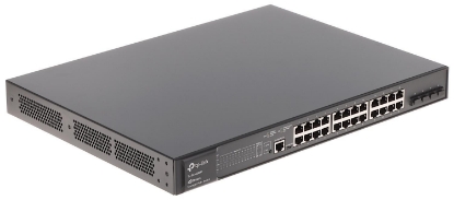 Imagine "JetStream™ 28-Port Gigabit L2+ Managed Switch with 24-Port PoE+ PORT: 24× Gigabit PoE+ Ports, 4× Gigabit SFP Slots, RJ45/Micro-USB Console Port SPEC: 802.3at/af, 384 W PoE Power, 1U 19-inch Rack-mountable Steel Case FEATURE: Integration with JetStream™ SDN Controller,Static Routing, OAM, 802.1Q