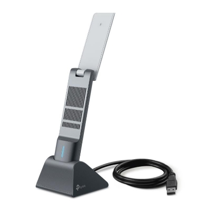 Imagine AX3000 High Gain Dual Band Wi-Fi 6 USB Adapter SPEED: 2402 Mbps at 5 GHz + 574 Mbps at 2.4 GHz SPEC: High Gain External Antennas, USB 3.0, Cradle with Extension Cable FEATURE: MU-MIMO, OFDMA, HE160, WPA3