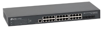 Imagine "JetStream™ 24-Port Gigabit L2+ Managed Switch with 4 10GE SFP+ Slots PORT: 24× Gigabit RJ45 Ports, 4× 10G SFP+ Slots, RJ45/Micro-USB Console Port SPEC: 1U 19-inch Rack-mountable Steel Case FEATURE: Integration with Omada SDN Controller, Static Routing, OAM, sFlow, DDM, 802.1Q VLAN, QinQ