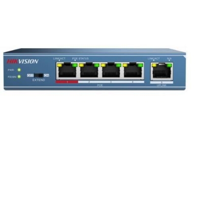 Imagine Switch Hikvision DS-3E0105P-E(B), 4-port, PoE