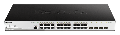 Imagine D-Link Switch DGS-1210-28P/ME, 24 porturi Gigabit PoE Base-T, 4 porturi SFP1000Mbps, Capacity 56Gbps, 19" Rackmount, WebSmart, 2*fan