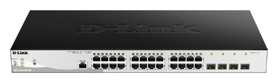 Imagine D-Link Switch DGS-1210-28P/ME, 24 porturi Gigabit PoE Base-T, 4 porturi SFP1000Mbps, Capacity 56Gbps, 19" Rackmount, WebSmart, 2*fan