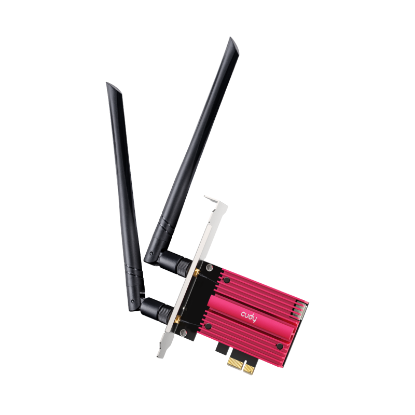 Imagine CUDY BE9300 Wi-Fi 7 Bluetooth 5.4 PCI Express Adapter with Heatsink, Intel BE200 module, Tri-band 2T2R, 5.8Gbps@6Ghz+2.8Gbps@5GHz + 688Mbps@ 2.4GHz, 802.11be/ax/ac/a/b/g/n, Magnetized antenna base, 2 high gain detachable antennas