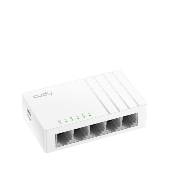 Imagine CUDY 5-Port Gigabit Desktop Switch, 5 10/100/1000M RJ45 Ports, IGMP Snooping, Loop Detection/Prevention, 802.1p/DSCP QoS, Desktop Plastic Case, Power Saving, Plug & Play, Wall-Mount, USB-C Powering(Adapter not included)