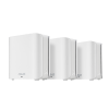 Imagine Asus Zen WIFI dual-band whole-home coverage, BD4 (W-3-PK), Network Standard: IEEE 802.11a, IEEE 802.11b, IEEE 802.11g, WiFi 4 (802.11n), WiFi 5 (802.11ac), WiFi 6 (802.11ax), WiFi 7 (802.11be) IPv4, IPv6, internal antenna x 4, Transmit/Receive: 2.4 GHz 2 x 2, 5 GHz 2 x 2, 5 Memory: 128 MB Flash, 512