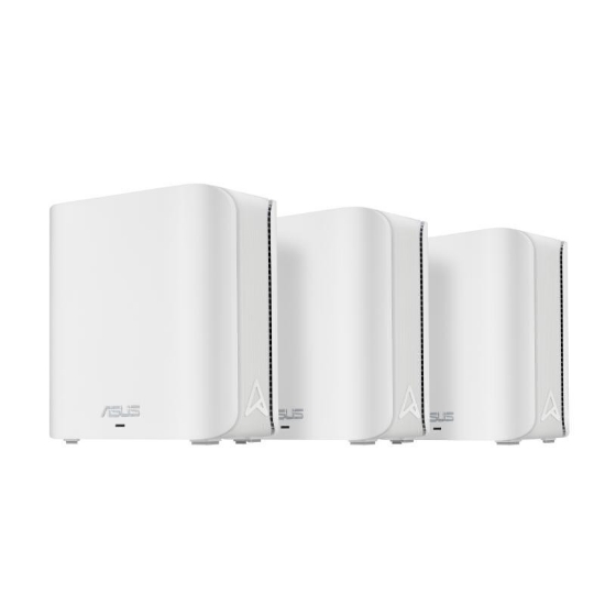 Imagine Asus Zen WIFI dual-band whole-home coverage, BD4 (W-3-PK), Network Standard: IEEE 802.11a, IEEE 802.11b, IEEE 802.11g, WiFi 4 (802.11n), WiFi 5 (802.11ac), WiFi 6 (802.11ax), WiFi 7 (802.11be) IPv4, IPv6, internal antenna x 4, Transmit/Receive: 2.4 GHz 2 x 2, 5 GHz 2 x 2, 5 Memory: 128 MB Flash, 512