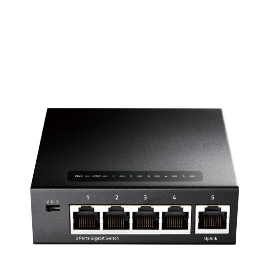 Imagine CUDY 5-Port Gigabit Ethernet Switch, 5 10/100/1000M RJ45 Ports, IGMP Snooping, Loop Detection/Prevention, 802.1p/DSCP QoS, Desktop Metal Case, Power Saving, Plug & Play, Wall-Mount
