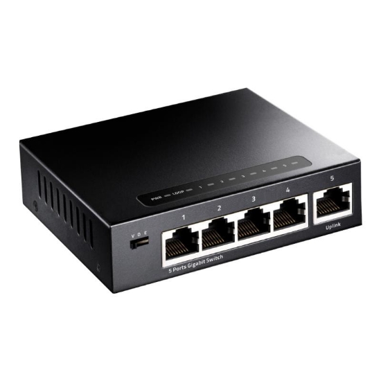 Imagine CUDY 5-Port Gigabit Ethernet Switch, 5 10/100/1000M RJ45 Ports, IGMP Snooping, Loop Detection/Prevention, 802.1p/DSCP QoS, Desktop Metal Case, Power Saving, Plug & Play, Wall-Mount