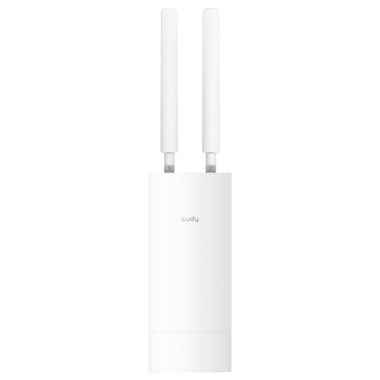 Imagine CUDY Outdoor 4G LTE N300 WiFi Router, Cat.4, 300Mbps Wi-Fi, build-in 4G LTE modem, lightning protection, IP65 Waterproof, 10/100M RJ45, 2 x Detachable 4G Antennas, 24V passive PoE adapter included, Zerotier/Wireguard/OpenVPN/IPSec/L2TP/PPTP VPN, -20 ~ 60℃ Operating Temperature,  - 40 ~ 65℃ Extend
