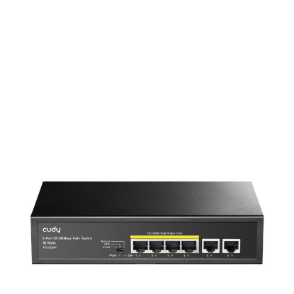 Imagine CUDY 6-Port 10/100M PoE Switch with 4 POE Ports Unmanaged Desktop Switch, support 4-port IEEE 802.3at PoE+ Injector (Port-1 to Port-4), Supports PoE power up to 30W for each PoE port, CCTV Mode (Transmit distance up to 250m at 10Mbps),  Fanless, ±4KV Surge Protection, Steel case, Watchdog, 60W