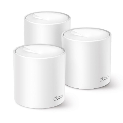 Imagine TP-Link AX3000 whole home mesh Wi-Fi 6 System, Deco X50 Pro (3-pack); Standarde Wireless: IEEE 802.11ax/ac/n/a 5 GHz, IEEE 802.11ax/n/b/g 2.4 GHz, viteza wireless: 5 GHz: 2402 Mbps (802.11ax, HE160), 2.4 GHz: 574Mbps (802.11ax), Acoperire: 4-6 dormitoare, Dual band, MU- MIMO, OFDMA, interfata: 2 x