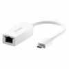 Imagine D-link USB-C to 2.5G Ethernet Adapter, DUB-E250; x1 RJ-45 2.5G Ethernet port & USB-C / Thunderbolt 3 Connector, x2 LED indicators for connection status.