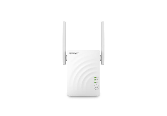 Imagine Wi-Fi Extender Hikvision DS-3WRE12C AC1200, 2 antene, dual- band, wireless standard: IEEE 802.11/a/n/ac wave 2 @5GHz, IEEE 802.11b/g/n @2.4GHz, interfata: 1*10/100Mbps RJ45, tensiune alimentare: 9VDC, 0.8A, dimensiuni: 80mm×58mm×48mm, greutate: 0.221kg.